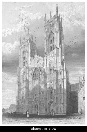 La cathédrale de York, vue de la façade ouest Banque D'Images