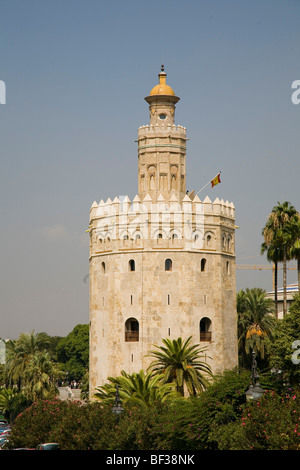 Espagne, Séville, Tour de l'or (Torre del Oro) Banque D'Images