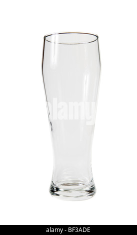 Verre de bière vide isolated on white Banque D'Images