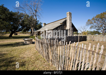 La soi-disant Chien-trot cabine a été construite en 1865 par le Président Lyndon B. Johnson, grand-père Banque D'Images