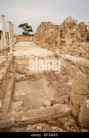 Piscines dans le gymnase et les bains dans l'ancien site de l'ancienne villa romaine salamine Chypre du nord Banque D'Images