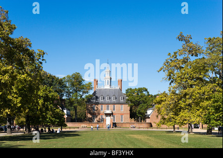 Le Palais du Gouverneur et Palace Green, Colonial Williamsburg, Virginie, USA Banque D'Images