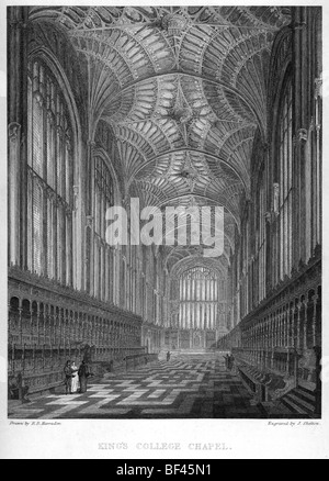 King's College, Cambridge - intérieur de la chapelle Banque D'Images