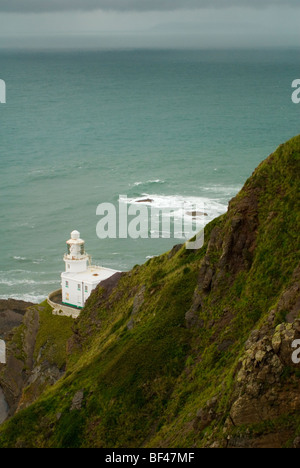 Hartland Point Lighthouse sur la côte nord du Devon Banque D'Images