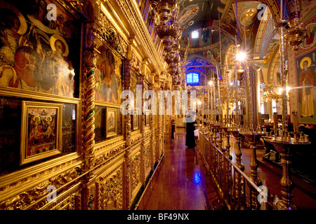 Royal monastère de Kykkos, cour, monastère orthodoxe, Icônes, Mosaïques, Troodos, Chypre, Grèce, Europe Banque D'Images