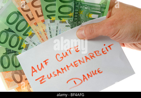 Billets de banque, EURO, image symbolique de la corruption, la corruption Banque D'Images