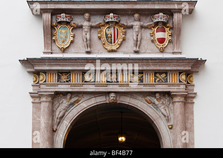 Portail de l'hôtel Landhaus building, Linz, Haute Autriche, Autriche, Europe Banque D'Images