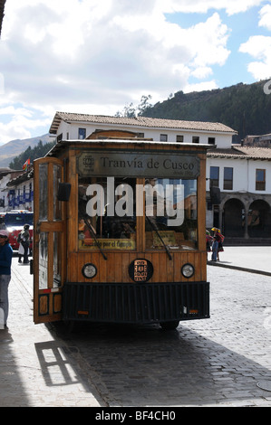 Tranvia de Cusco, Plaza de Armas Cusco, Cusco, Inca Settlement, Quechua Settlement, Pérou, Amérique du Sud, Amérique latine Banque D'Images