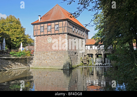Moulin à eau, rivière Stever, Luedinghausen, Coesfeld, Münster, Rhénanie du Nord-Westphalie, Allemagne, Europe Banque D'Images