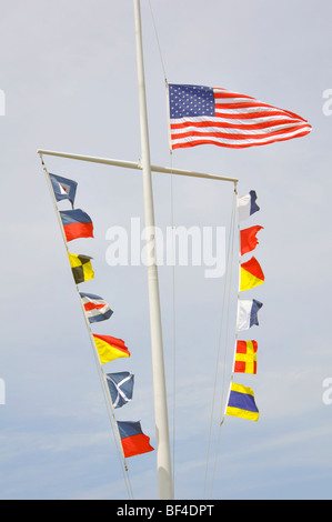 Signal maritime les drapeaux à la force sous-Marine Museum, Groton, Connecticut Banque D'Images