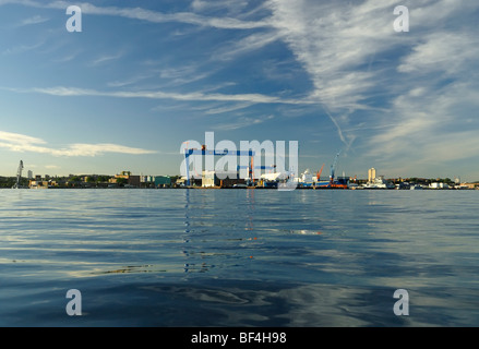 Howaldtswerke-Deutsche Werft GmbH, HDW, le plus grand chantier naval allemand, aujourd'hui ThyssenKrupp, capitale de l'État, Kiel, Schleswig-Holstein, Banque D'Images