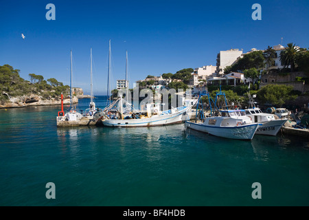Port de Cala Figuera, bateaux de pêche, Mallorca, Majorque, Îles Baléares, Mer Méditerranée, Espagne, Europe Banque D'Images