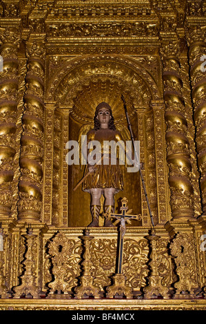 La basilique de Bom Jesus, statue, plaqué or, Old Goa Velha Goa, Inde, Asie Banque D'Images