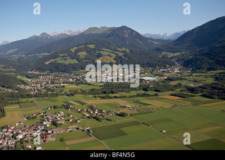 Koetschach-Mauthen, photo aérienne, Gail, les Alpes Carniques, Carinthie, Autriche, Europe Banque D'Images