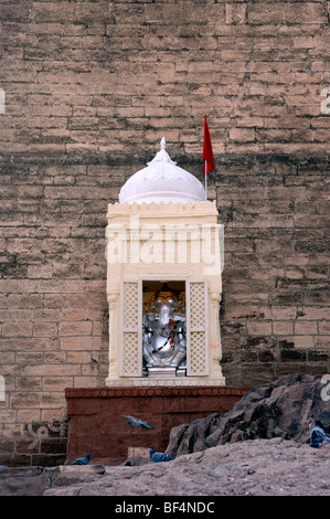 Temple de Ganesha, le dieu Hindou à tête d'éléphant, Fort Mehrangarh, Jodhpur, Rajasthan, Inde du Nord, Inde, Asie du Sud, Asie Banque D'Images