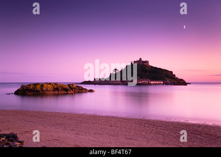 St Michael's Mount au coucher du soleil ; Marazion, Cornwall Banque D'Images