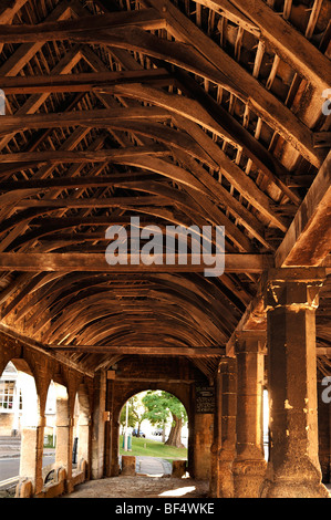 L'ancien marché couvert avec un toit en bois, 1627, High Street, Chipping Campden, Gloucestershire, Angleterre, Royaume-Uni, Europe Banque D'Images