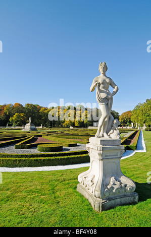 Sculpture, Parc du Château, Ciron, un château à douves, Coesfeld, district de Münster, Rhénanie du Nord-Westphalie, Allemagne, Banque D'Images