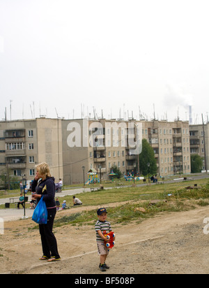 La ville la plus sale Karabash dans l'Oural en Russie Banque D'Images