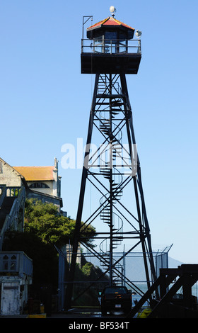 Tour de Garde, l'île d'Alcatraz et Prison, parc national dans la baie de San Francisco, Californie, USA Banque D'Images