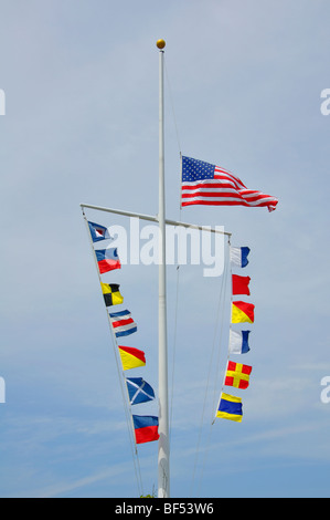 Signal maritime les drapeaux à la force sous-Marine Museum, Groton, Connecticut Banque D'Images