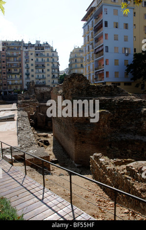 Palais de Galerius des découvertes archéologiques dans le centre-ville de Thessalonique en Grèce du Nord Banque D'Images