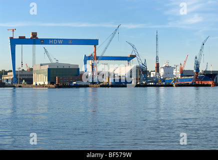 Howaldtswerke-Deutsche Werft GmbH, HDW, le plus grand chantier naval allemand, aujourd'hui ThyssenKrupp, capitale de l'État, Kiel, Schleswig-Holstein, Banque D'Images