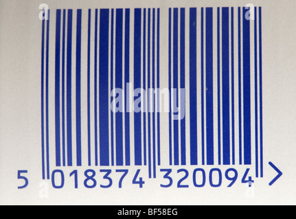 Sur l'étiquette à code-barres en acier d'un aliment peut au Royaume-Uni Banque D'Images