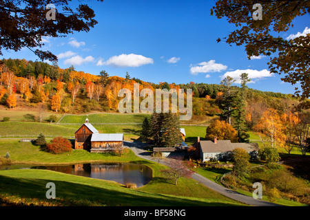 Belle Sleepy Hollow Farm en automne, Woodstock Vermont USA Banque D'Images