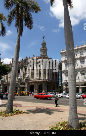 Gran Teatro Théâtre et l'hôtel Inglaterra, La Havane, Cuba, Caraïbes, Antilles Banque D'Images
