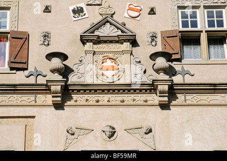 Crest, New Town Hall, Herford, en Westphalie orientale, Nordrhein-Westfalen, Germany, Europe Banque D'Images