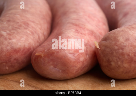 Les liens de saucisse de porc de l'agriculture biologique british saddleback porcs élevés en Irlande Banque D'Images