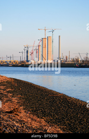 Site de construction, Moorburg jusqu'centrale à charbon, Hambourg Moorburg jusqu', Hambourg, Allemagne, Europe Banque D'Images