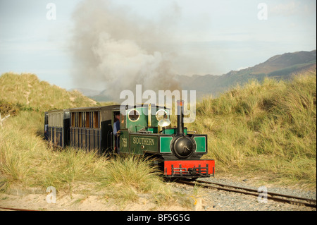 Fairbourne train à vapeur miniature, Gwynedd, parc national de Snowdonia, le nord du Pays de Galles, Royaume-Uni Banque D'Images