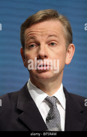 MICHAEL GOVE MP SHADOW SECRÉTAIRE D'ÉTAT POUR 07 Octobre 2009 Manchester Central Manchester en Angleterre Banque D'Images