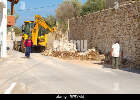 Compensation de la route des roches JCB Banque D'Images