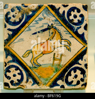 Museum Hoorn Pays-bas unicorn 17 18 ème siècle tuile tuiles Banque D'Images