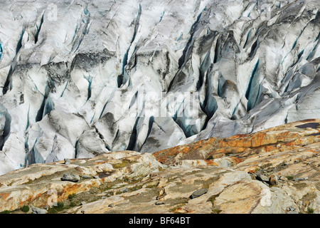 Glacier d'Aletsch, classé au Patrimoine Mondial de l'UNESCO Jungfrau-Aletsch-Bietschhorn, Conthey, Valais, Suisse, Europe Banque D'Images