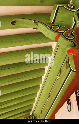 Détail de pavillon du Roi (Eosuksil) Capacités en sanctuaire royal de Jongmyo, à Séoul, Corée du Sud. Banque D'Images