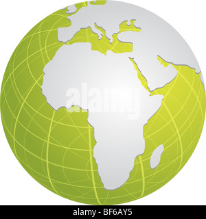 Carte Globe illustration d'Afrique Moyen-Orient continents Banque D'Images