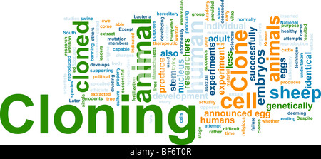 Mot concept cloud illustration de clone clonage Banque D'Images