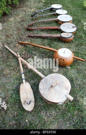 Festival des Appalaches - Collection de banjos Banque D'Images