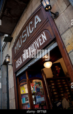 Casa Beethoven, Las Ramblas, Barcelone, Espagne Banque D'Images