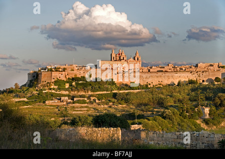 Mdina Rabat Malte ville fortifiée ville château fort Banque D'Images