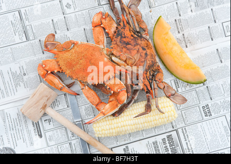 Les crabes à la vapeur , Chesapeake Bay Maryland Banque D'Images