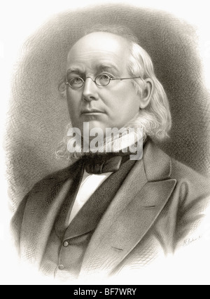 Horace Greeley, 1811 - 1872. Rédacteur en chef de journaux américains, politicien et fondateur du Parti libéral républicain. Banque D'Images