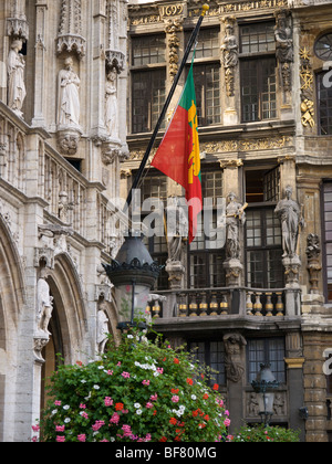 Détails de construction sur la Grand-Place de Bruxelles, Belgique Banque D'Images