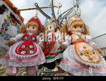 Poupées souvenirs en vente à la colline du Château, Budapest, Hongrie Banque D'Images