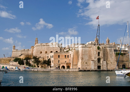 Senglea Malte trois villes en face de La Valette ville fortifiée Banque D'Images