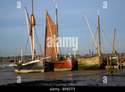 Barge à voile Bateaux, borne Mill, Suffolk, Angleterre Banque D'Images